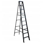 บันไดอลูมิเนียม 10 ขั้น NEWCON ขึ้น 1 ทาง รุ่นสีดำ