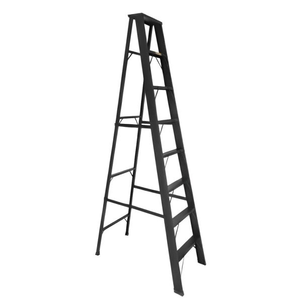 บันไดอลูมิเนียม 8 ขั้น NEWCON ขึ้น 1 ทาง รุ่นสีดำ
