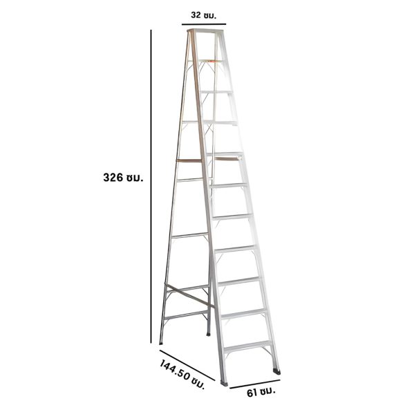 บันไดอลูมิเนียม ทรงA 11 ขั้น NEWCON ขึ้น 1 ทาง รูป2