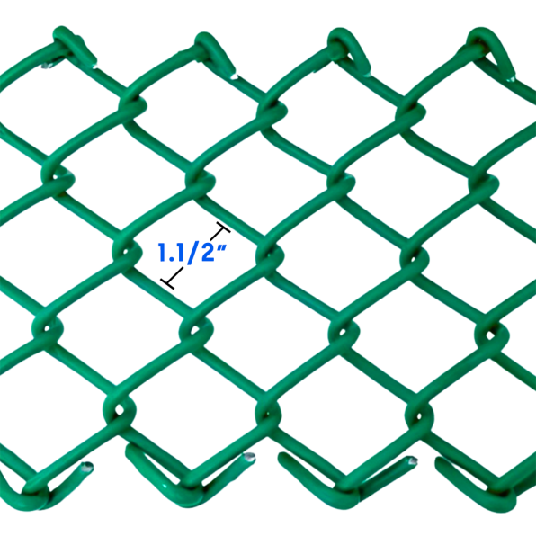 ตาข่ายถักเคลือบ PVC สีเขียว ขนาด 1.1/2 นิ้ว