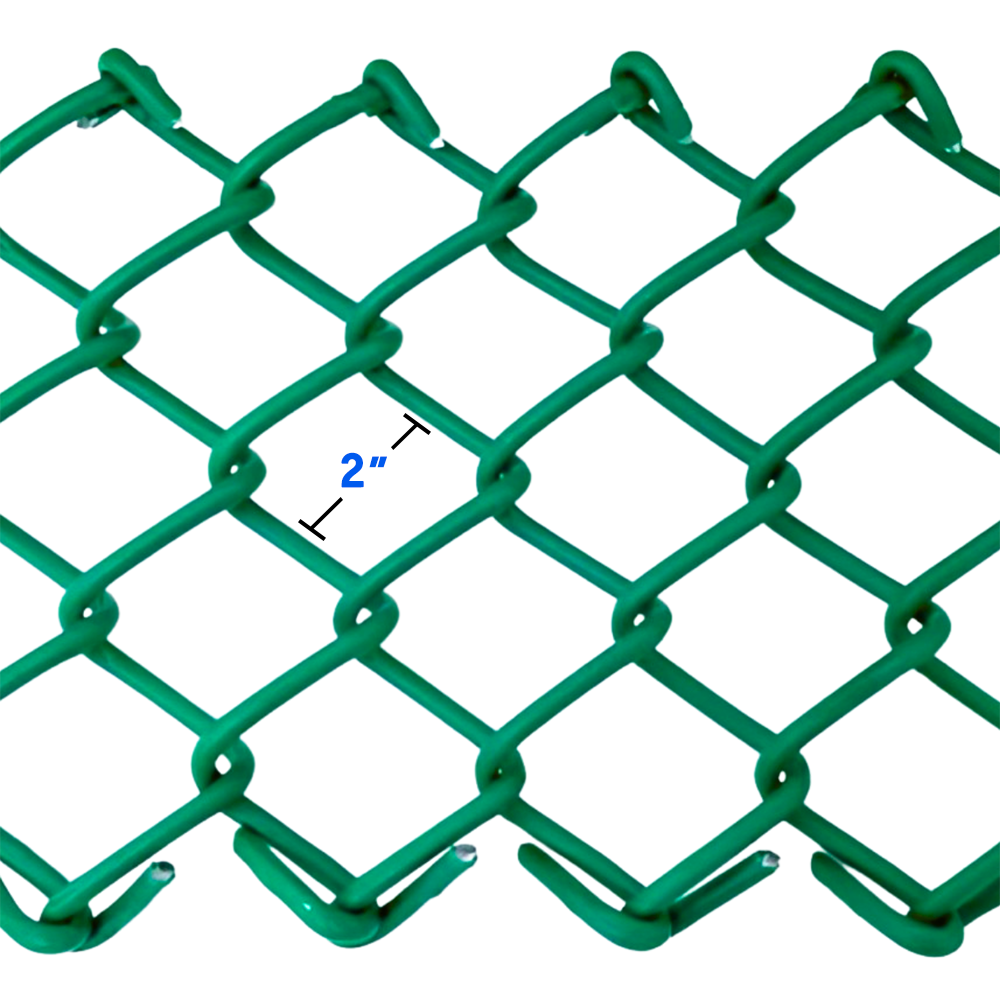 ตาข่ายถักเคลือบ PVC สีเขียว ขนาด 2 นิ้ว