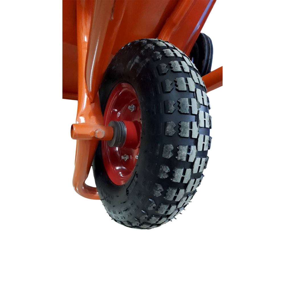 รถเข็นปูนล้อเดี่ยว สีส้ม ล้อ MAX 12 นิ้ว หนาพิเศษ รูป2