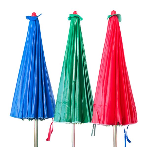 ร่มแม่ค้า ด้ามเหล็ก ผ้าเต๊นท์หน้าเดียว