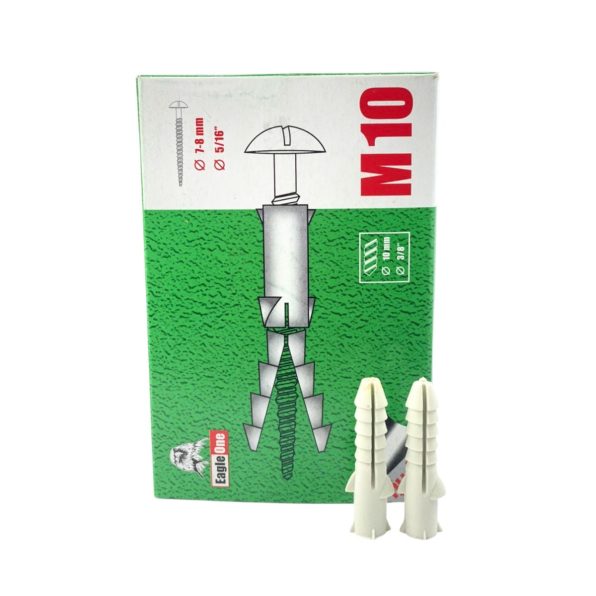Plastic anchor No.10 new พุกพลาสติก เบอร์ 10 สีขาว EAGLE ONE